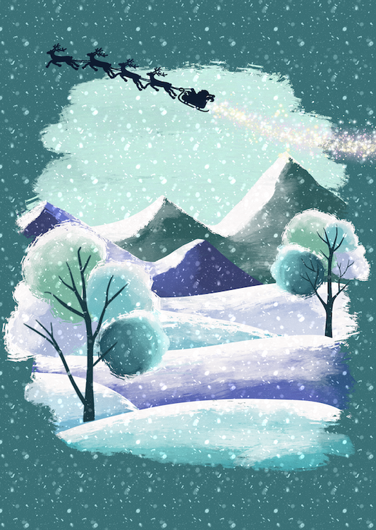 Snowy mountains - Christmas cards by by Jamie Leyden Illustration