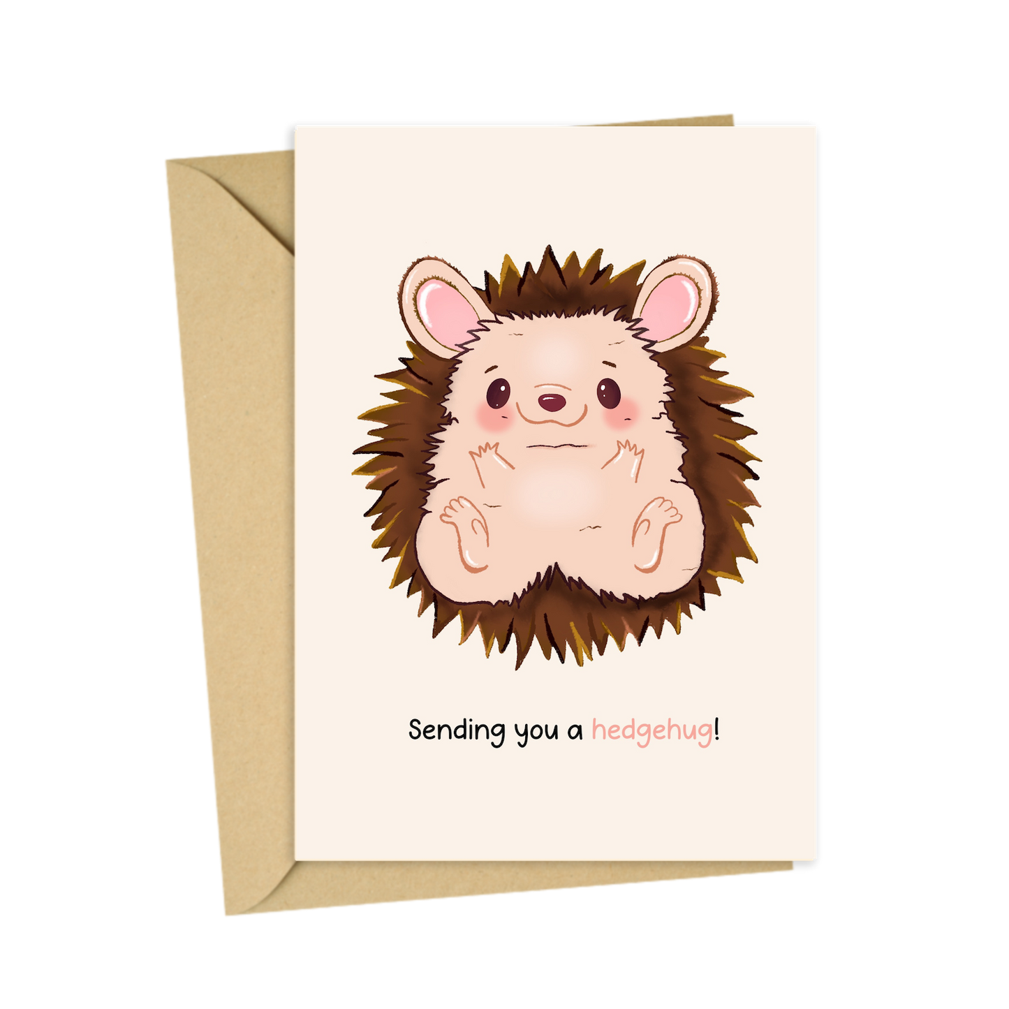'Sending you a hedgehug' - Cute hedgehog greetings card