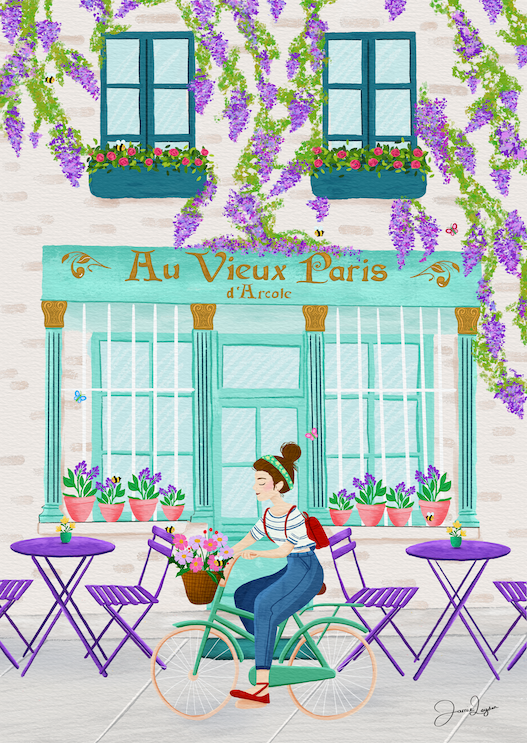 French cafe print