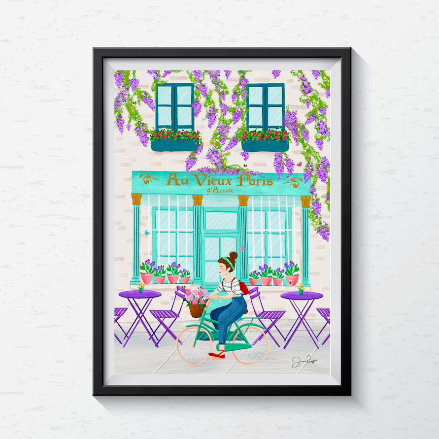 French cafe print