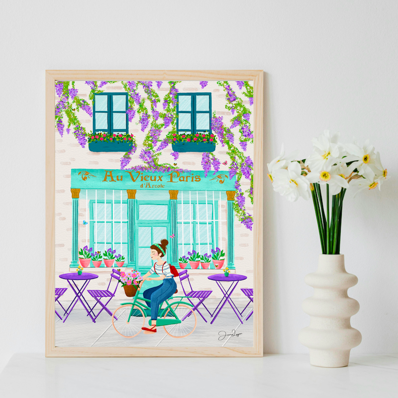 French cafe print