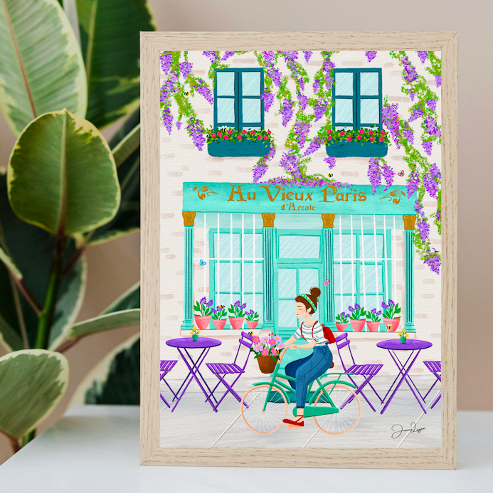French cafe print