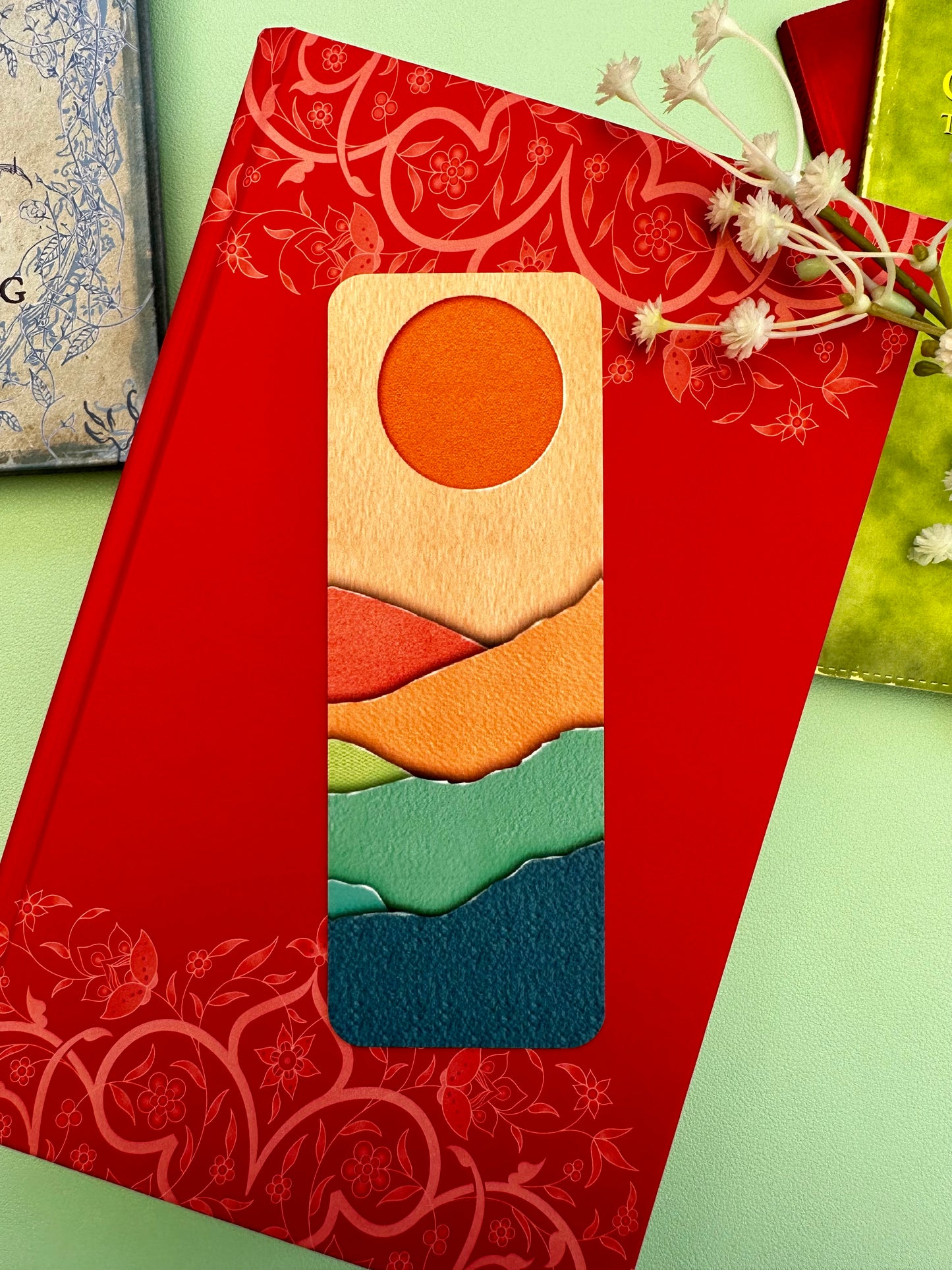 Abstract Sunset Mountains bookmark