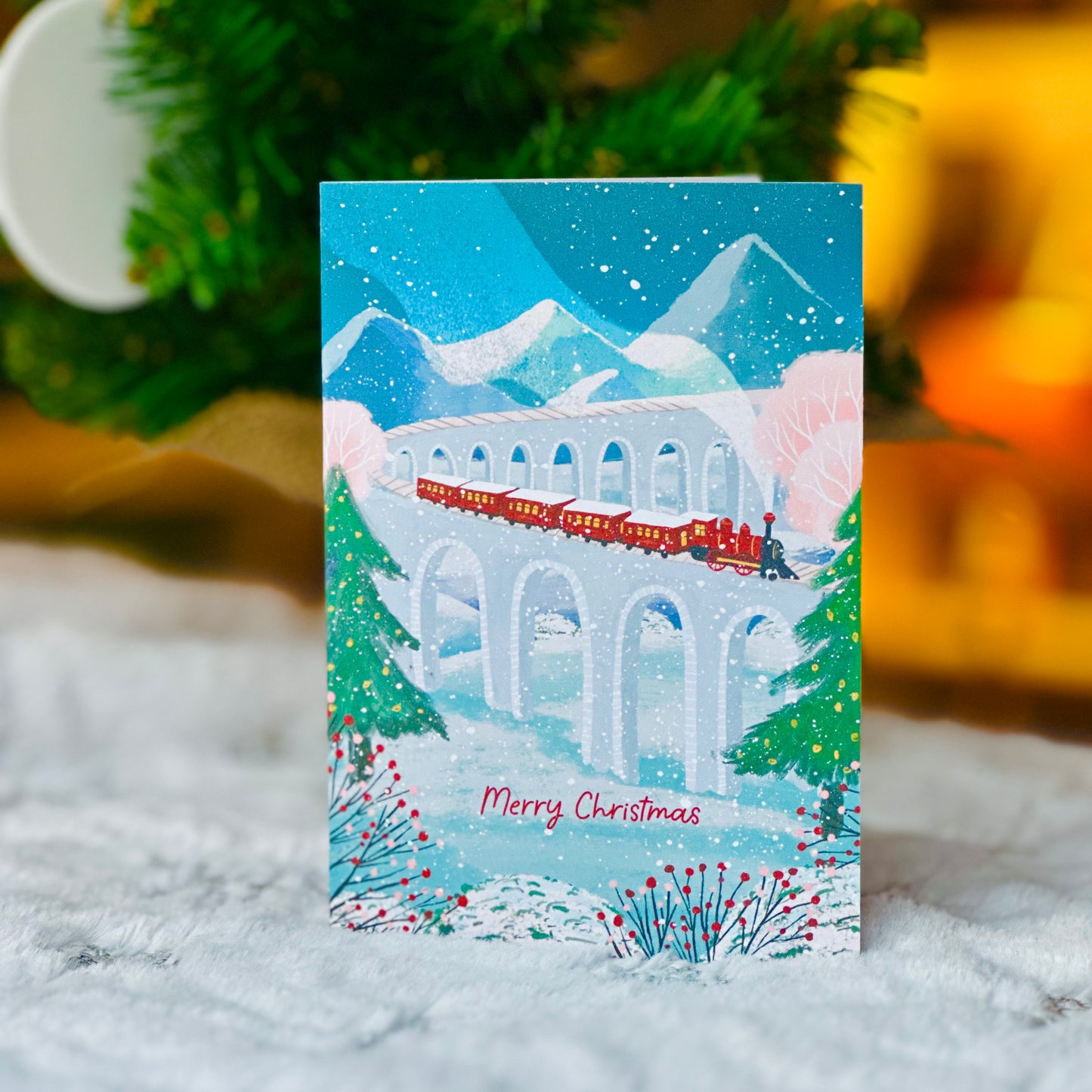 Christmas Train Christmas card by Jamie Leyden Illustration