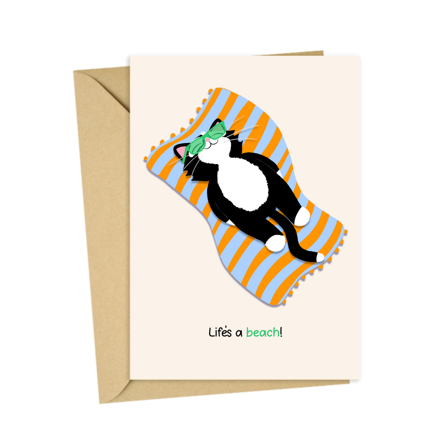 'Life's a beach' greetings card