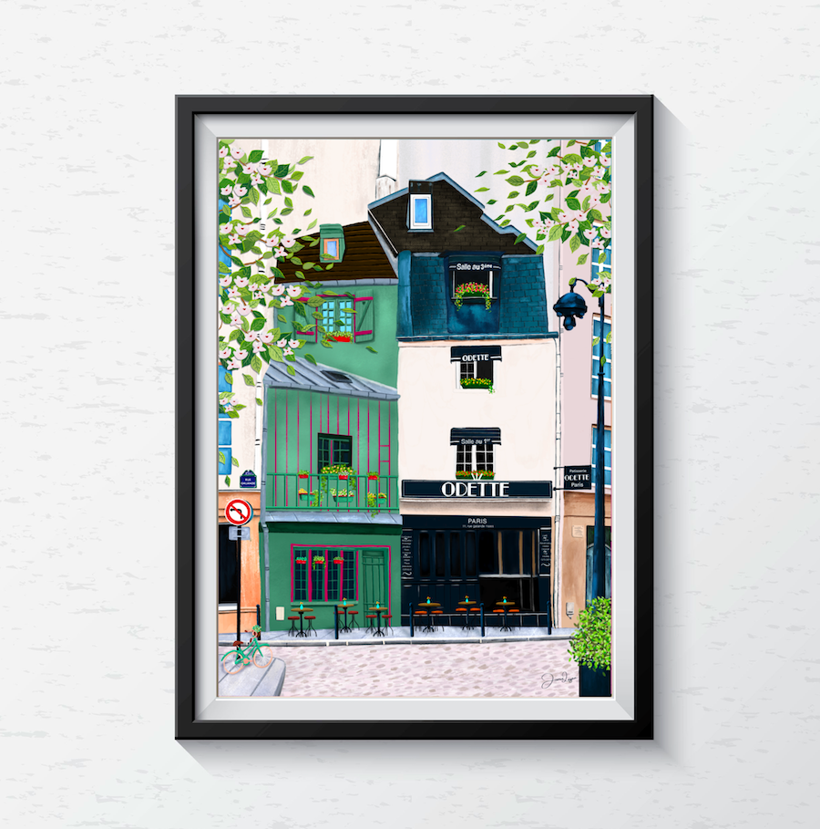 Odette Cafe, Paris Print