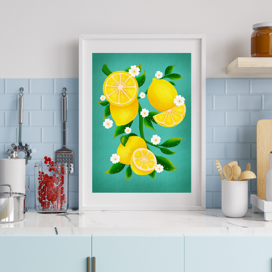 Lemon wall art print