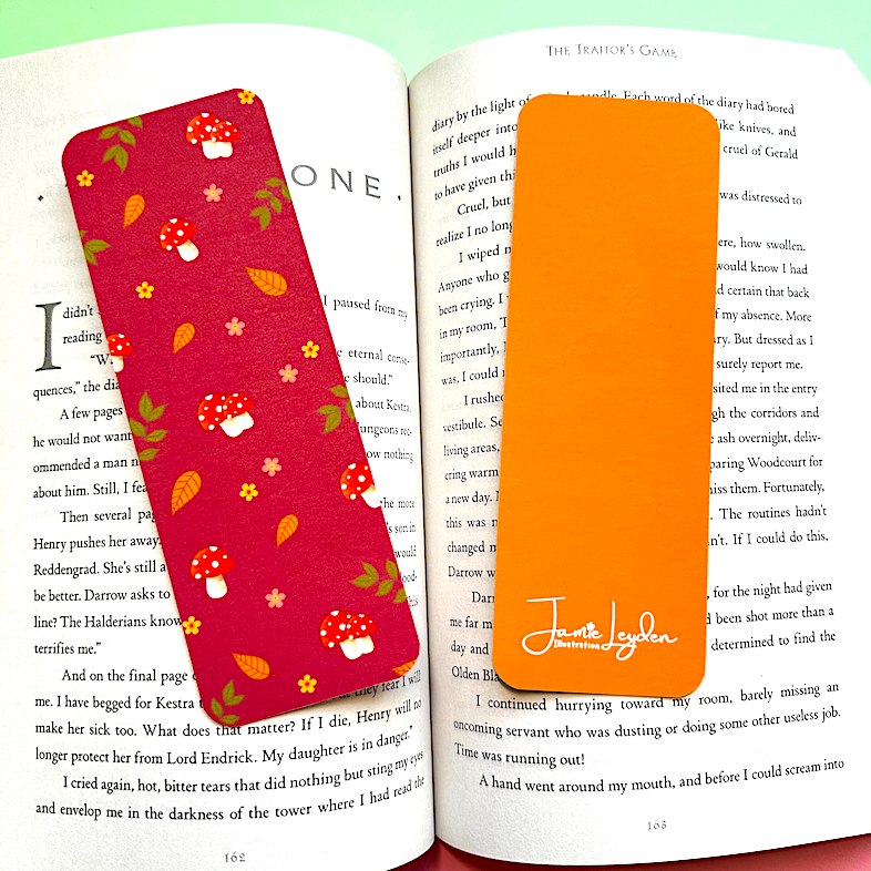 Cosy mushrooms bookmark