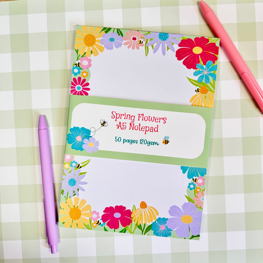 Spring Flowers A5 notepad