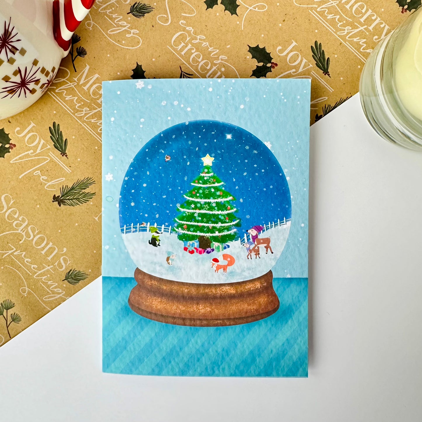 Snow globe Christmas card by Jamie Leyden Illustration