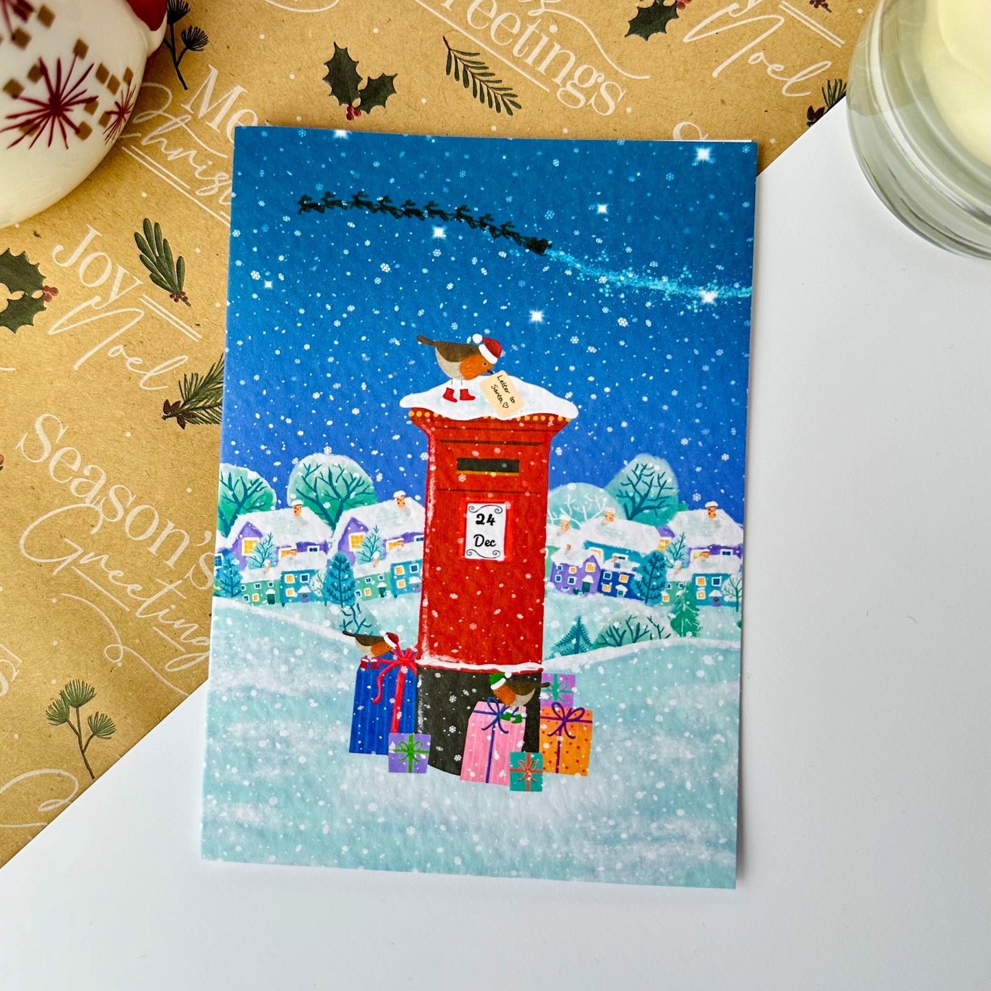 Snowy post box Christmas card by Jamie Leyden Illustration