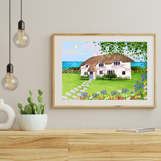 Seaside cottage print