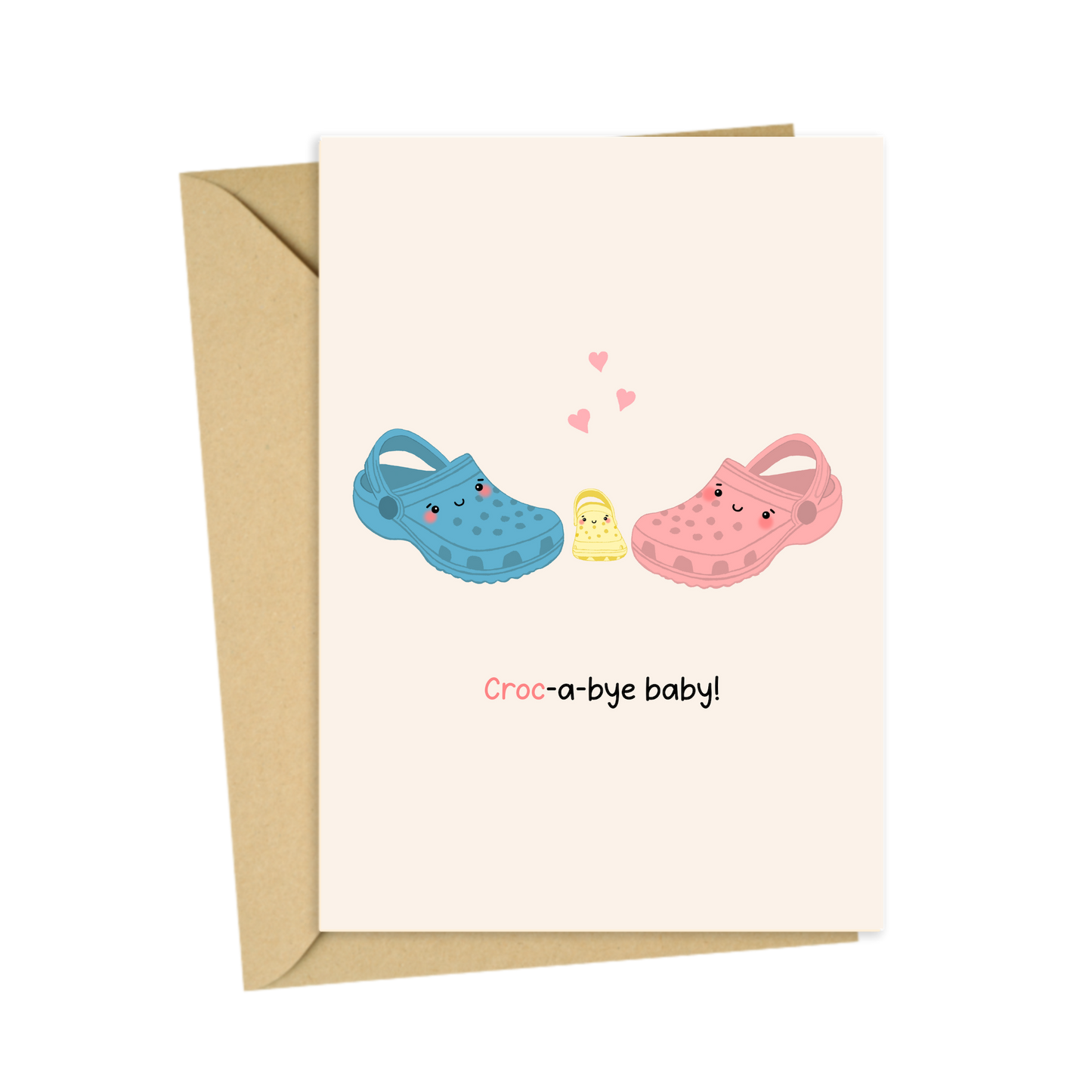 'Croc-a-bye baby' greetings card - Welcome to the world baby!