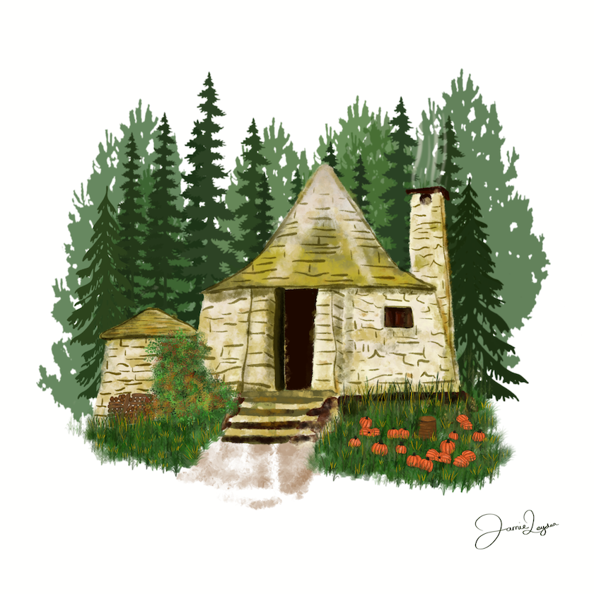 Hagrid's Hut at Hogwarts - Harry Potter print