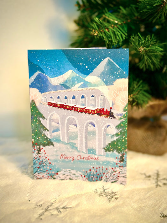 Christmas Train Christmas card by Jamie Leyden Illustration
