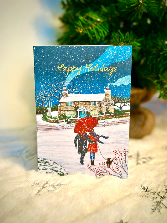 Rosehill Cottage from The Holiday - Christmas card by Jamie Leyden Illustration