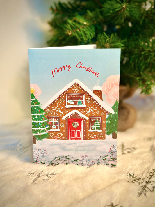 Gingerbread House Christmas card by Jamie Leyden Illustration