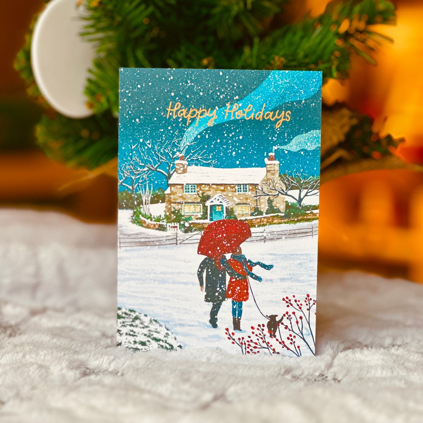 Rosehill Cottage from The Holiday - Christmas card by Jamie Leyden Illustration