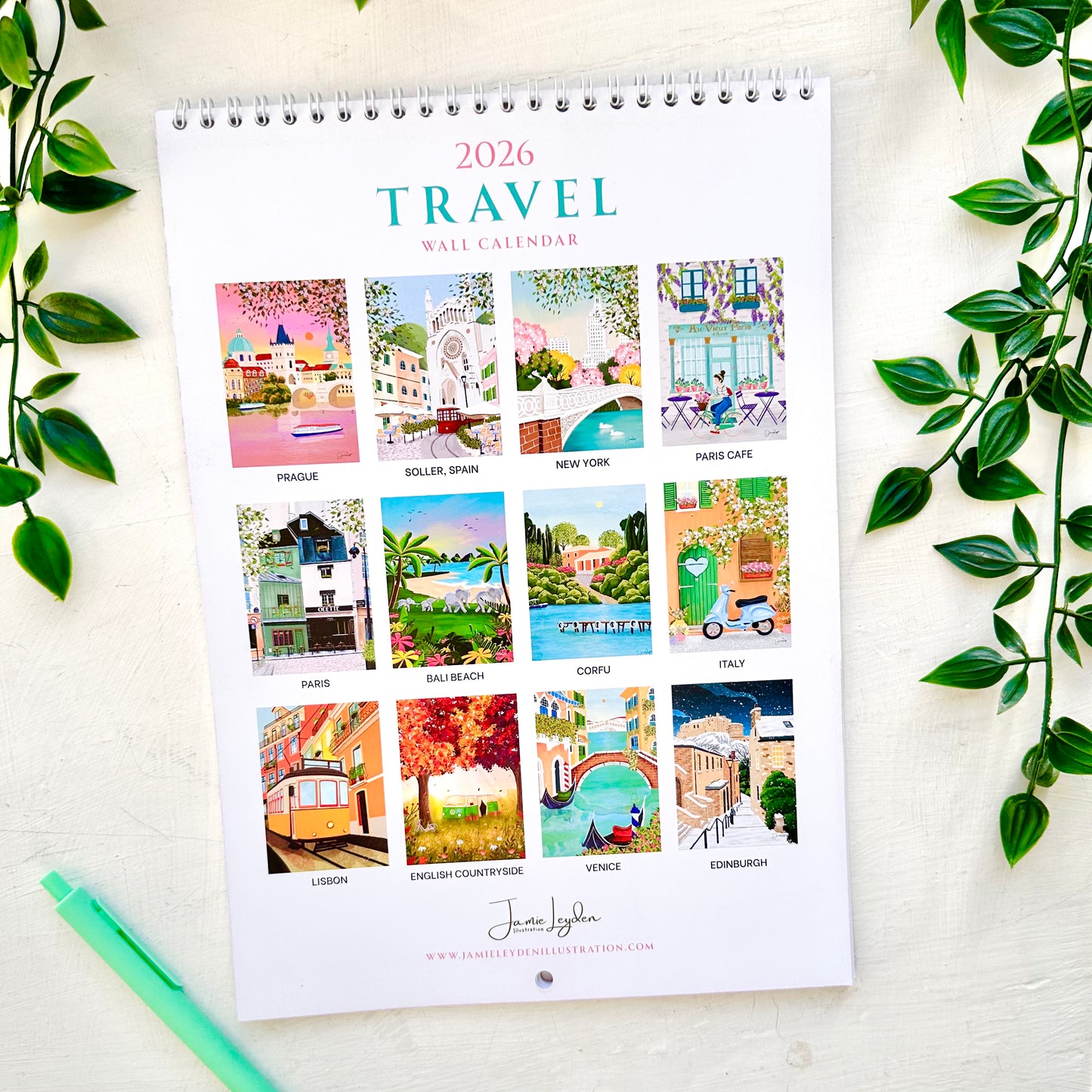 2026 Travel wall calendar