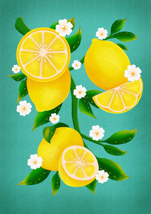 Lemon wall art print