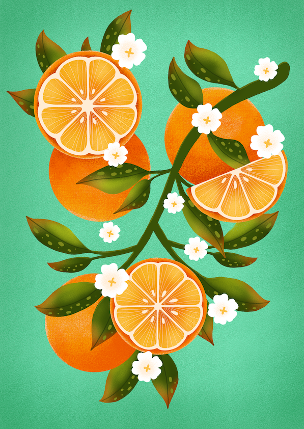 Orange wall art print