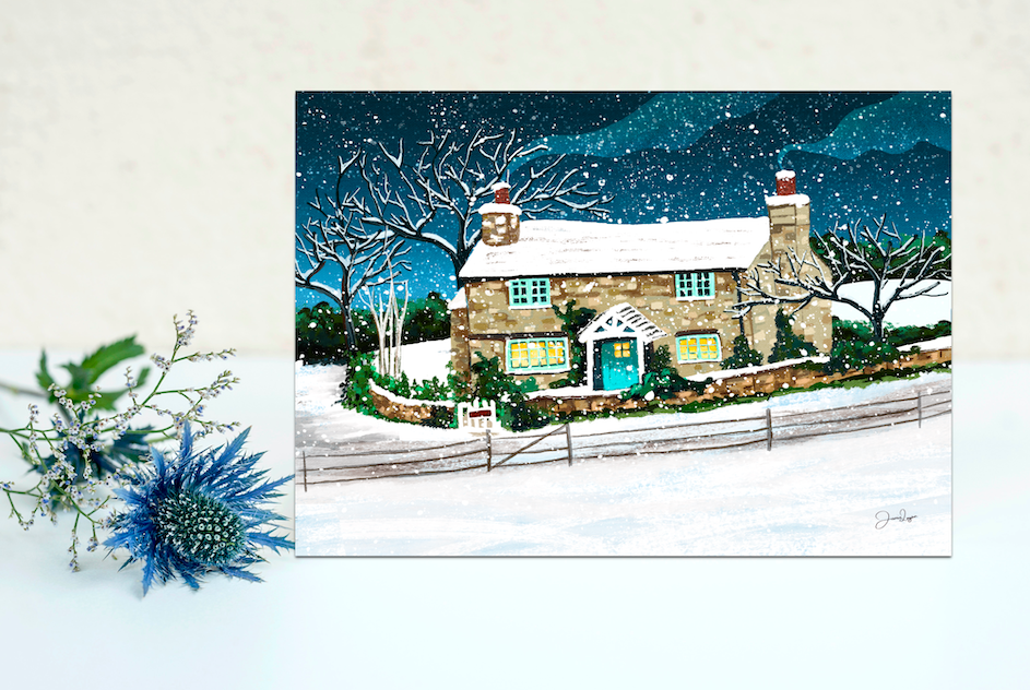 Rosehill Cottage Print - based on the house in the film The Holiday