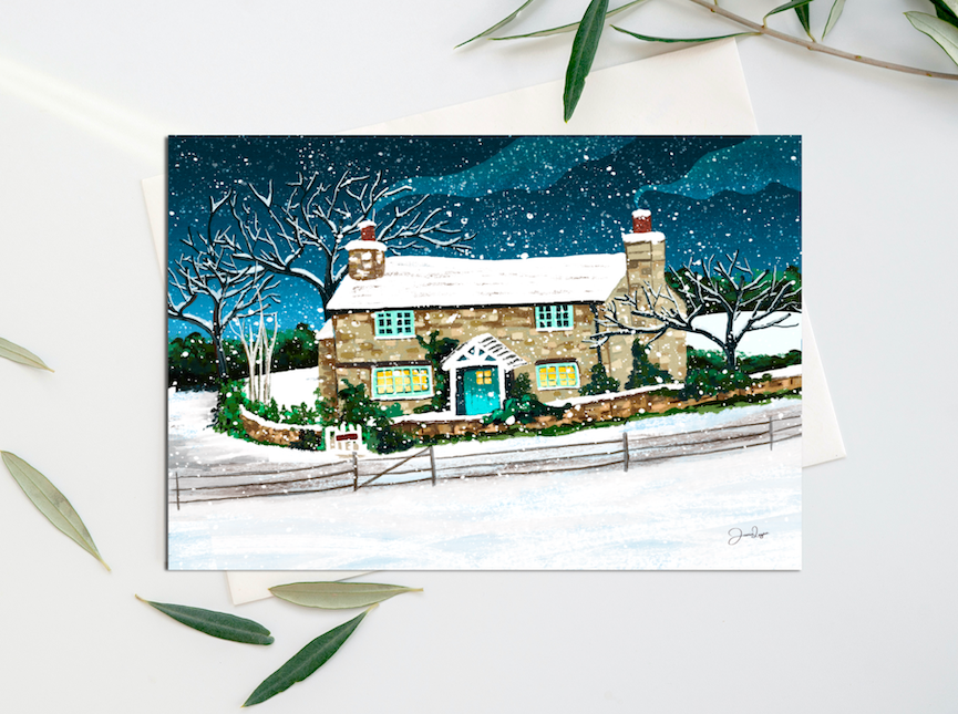 Rosehill Cottage Print - based on the house in the film The Holiday