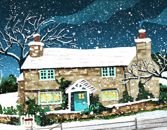 Rosehill Cottage Print - based on the house in the film The Holiday