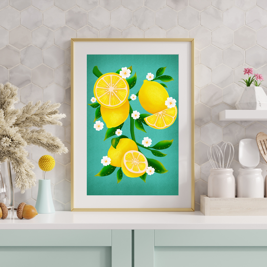 Lemon wall art print