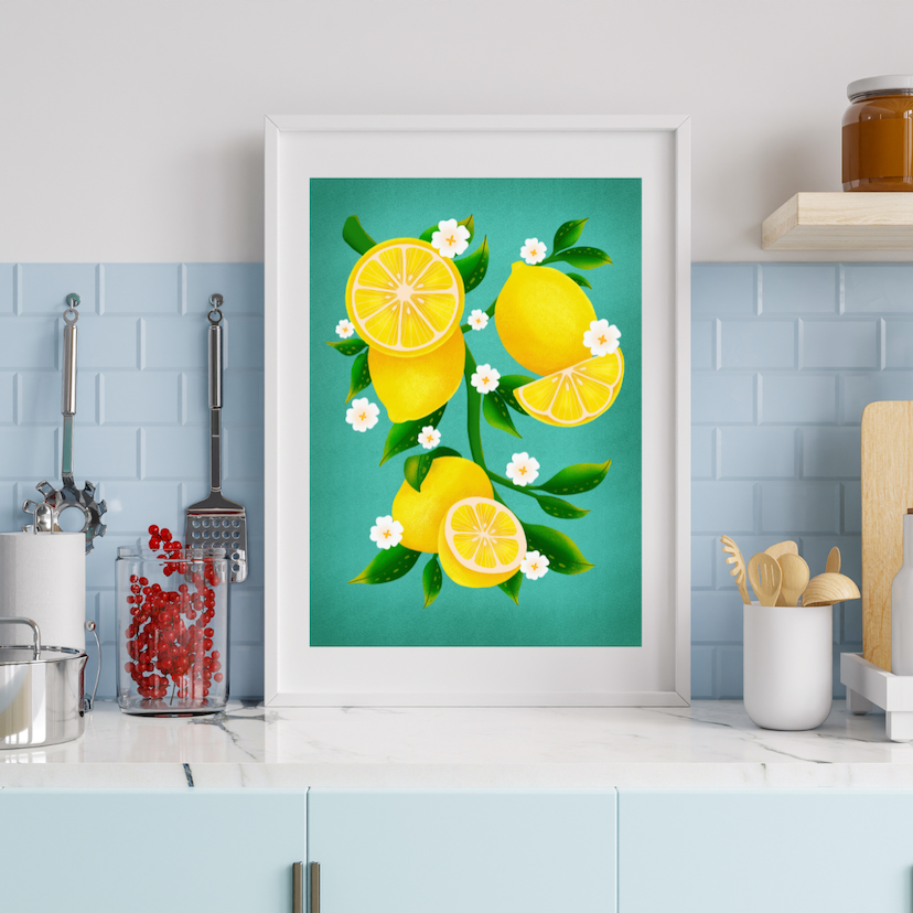 Lemon wall art print