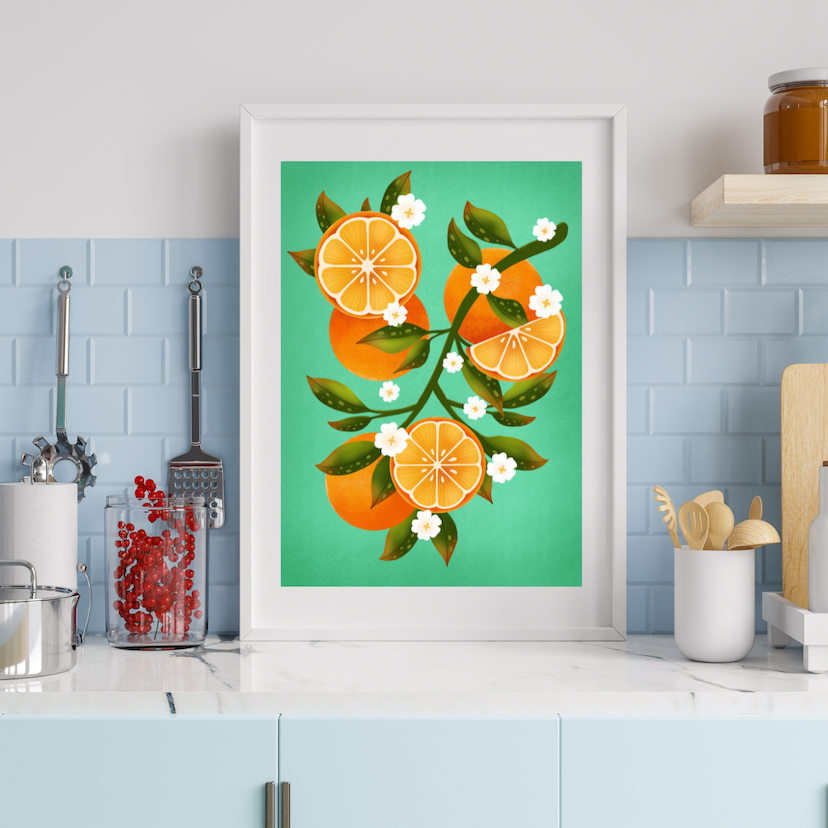 Orange wall art print