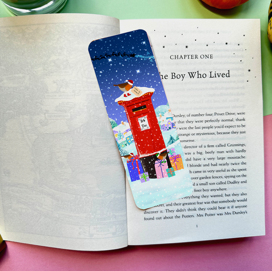 Red Post Box Christmas Bookmark